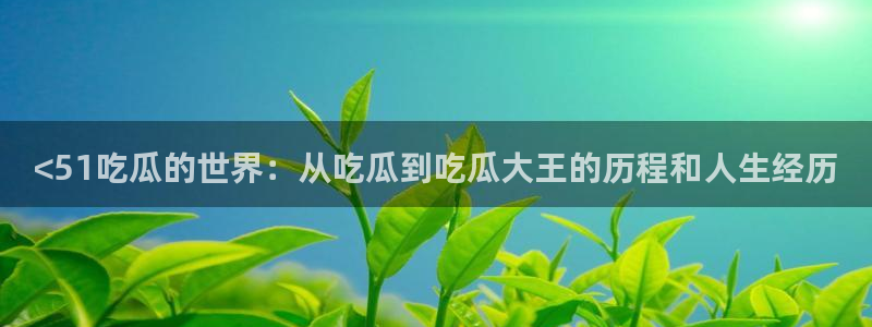 吃瓜发现我家皆大佬:<51吃瓜的世界:从吃瓜到吃瓜大王的历程和人生经历